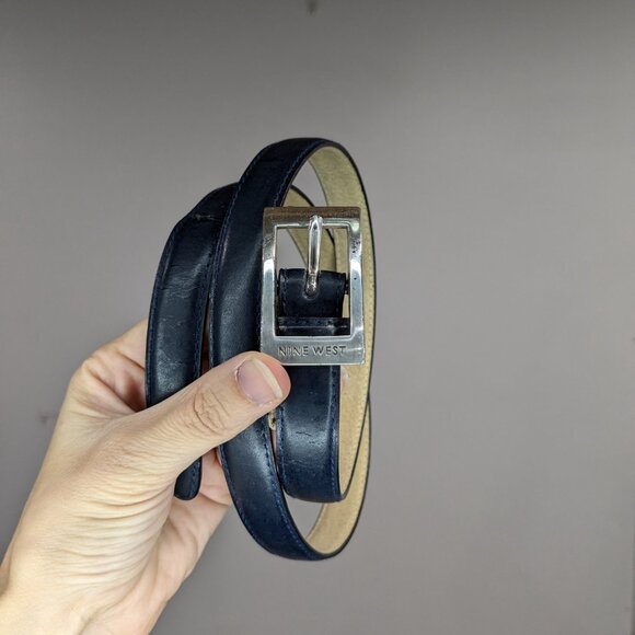 Nine West Leather Belt Black Size Medium - Picture 2 of 3